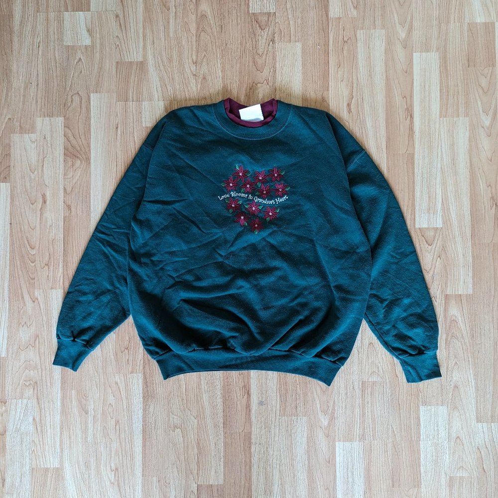 Vintage Ugly Christmas Sweater - Poinsettas